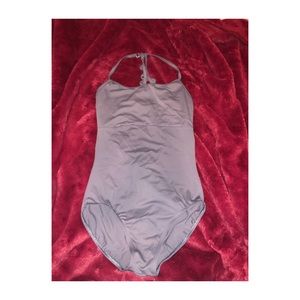 Gray/ Charcoal Leotard with strapped open back